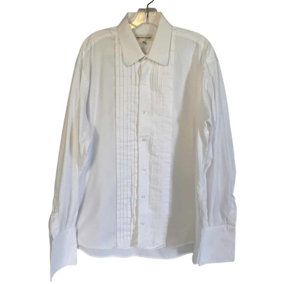 EUC Pronto-Uomo Classic Tuxedo Shirt with French Cuff for Cuff Links - Picture 1 of 6